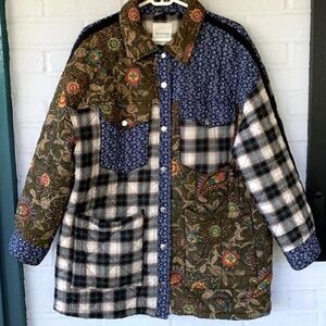 Quilted jacket / color block